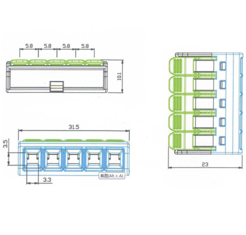 26p端子_拔盖式快接端子 265 UL认证免锁螺丝接线端子